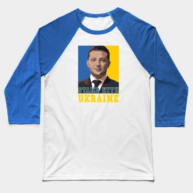 Stand With Ukraine Baseball T-Shirt by The Christian Left